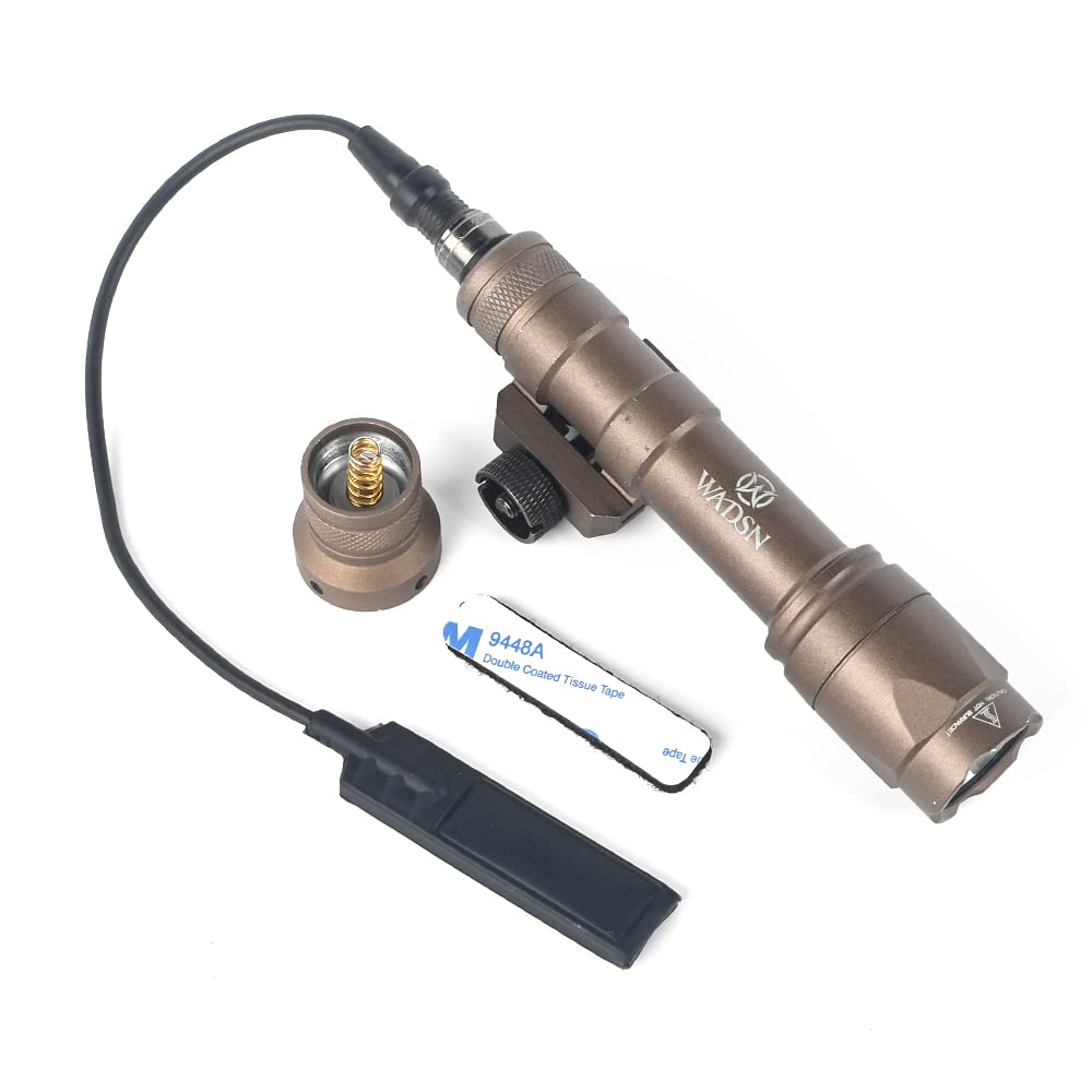 SBGJMY M600C Tactical Torch Flashlight 600 Lumen with Pressure Pad and Tail Button Switch Torch for 20mm Picatinny Rail System (Tan)