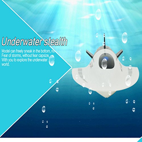 RedDhong Mini RC Submarine Creative Speed Electric Radio Remote Control Submersible Racing Boats Toys for Children(White) - Thumbnail 5
