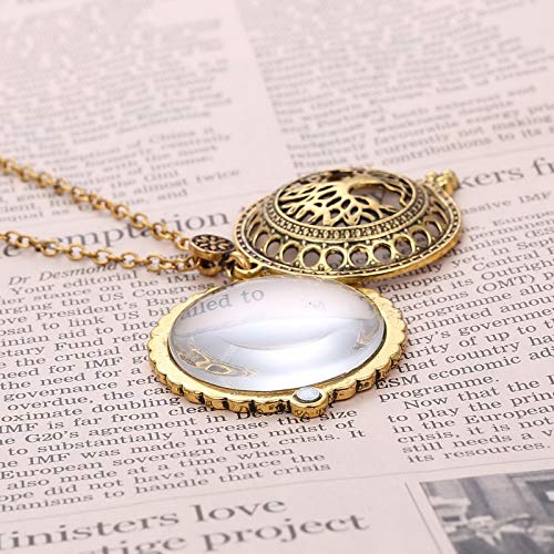 Magnifying Glass Necklace for Women, Tree of Life Necklace for Women, Vintage Long Necklace with 5X Magnifying Glass Christmas Birthday Mothers Day Gifts for Mom Grandma