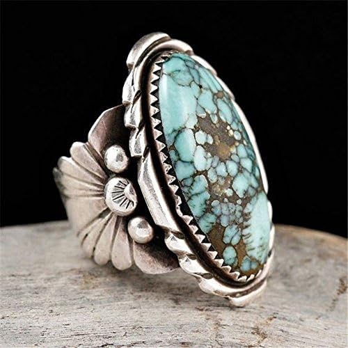 Aunyamanee Jewelry ShopAunyamanee Jewelry Shop Vintage Women Jewelry 925 Silver Turquoise Gem Fashion Wedding Ring Size 6-10 (8)