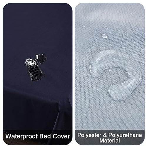 DUJUIKE Waterproof Bedspread, Waterproof Bed Sheet, Mattress Protector, Sofa Cover for Dog, Cat, Children, Double Bed (Queen 200 * 230cm, Dark Navy)