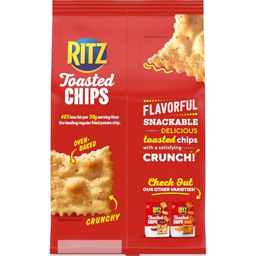 RITZ TOASTED CHIPS SOUR CREAM AND ONION CRACKERS, PARTY SNACKS, FAMILY SIZE, 11.4 OZ