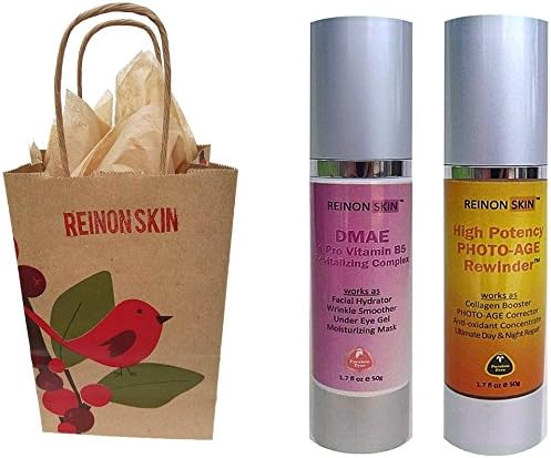 [REinONSkin] Organic High Potency - DMAE Face Set includes "High Potency PHOTO-AGE Rewinder ($92/50ml) And DMAE + Pro Vitamin B5 Revitalizing Complex ($56/50ml) Got it All For Your Growing Skin. High Concentration of Hyaluronic Acid and DMAE, Vitamin C Ester, Retinol, CoQ10 and Alpha Lipoic Acid And Natural Botanical Acids. Paraben Free. Best Anti-Aging Serum. Organic Skin Care Products For Women. Free Gift Wrap Included!
