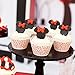 BAKHUK 100pcs Lace Cupcake Wrapper, Laser Baking Cup Liners Holders Muffin Case Trays for Wedding Anniversary Baby Shower Birthday Party Decoration (White and Pink)