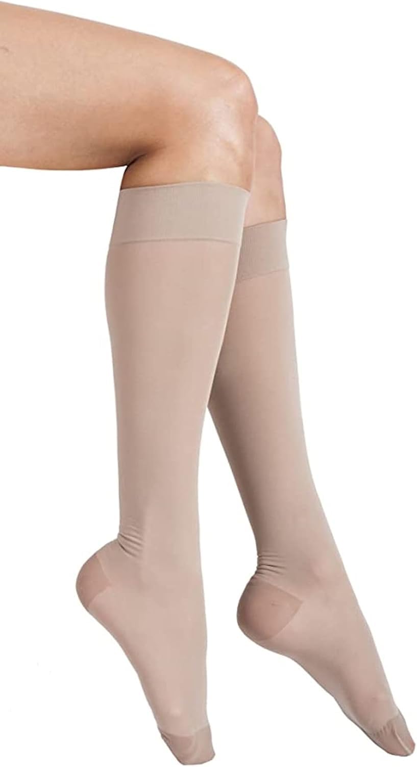GABRIALLA Sheer Knee High Compression Socks for Women, Medical Grade Calf Knee Highs, Graduated Firm Compression 20-30 mmHg, Improve Blood Circulation, Prevent & Treat Varicose Veins, Closed Toe