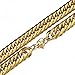 Loveshine Mens Stainless Steel 16MM 14K Gold Plated Curb Link Cuban Chain Necklace