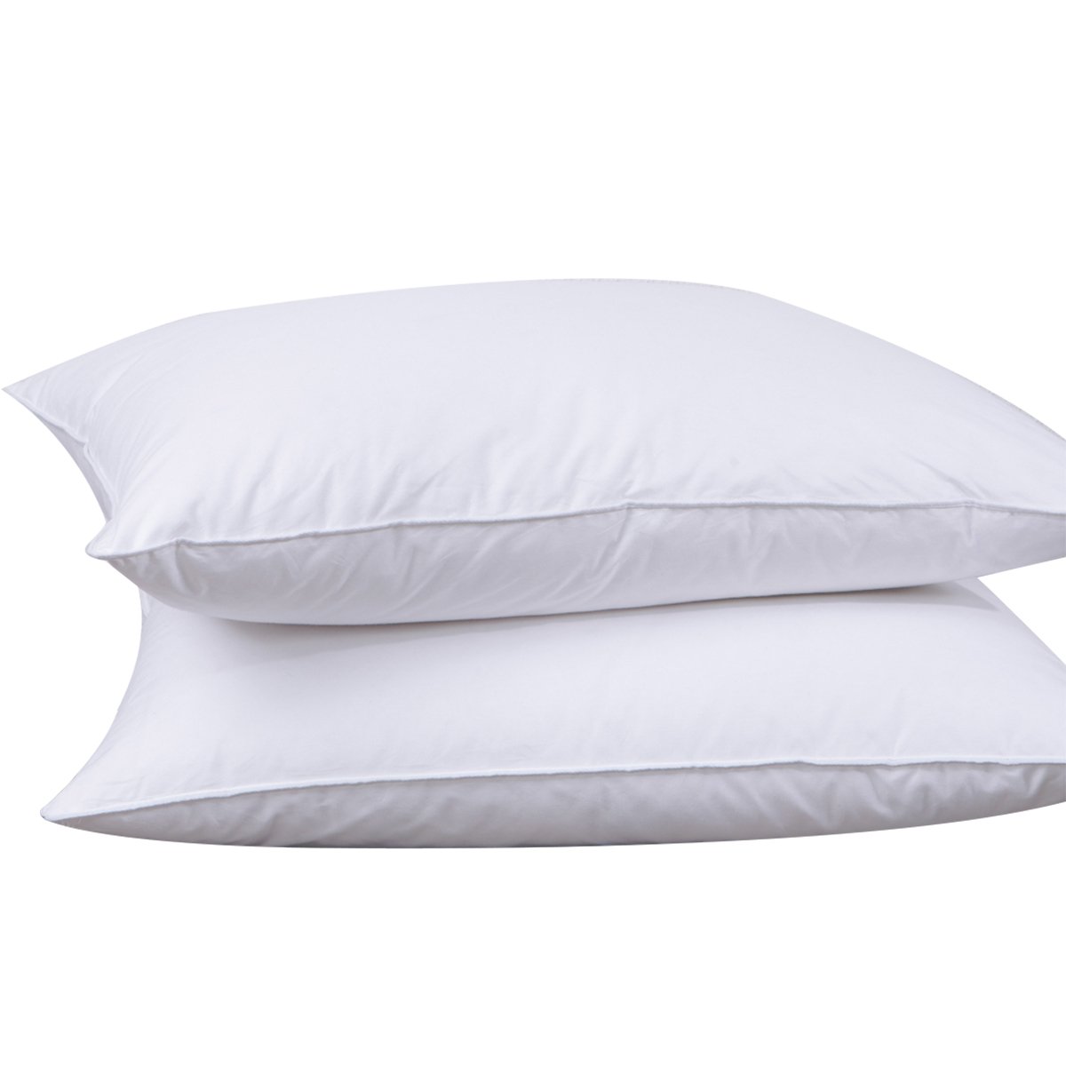 Puredown White Goose Feather and Down Pillows,Set of 2, Standard/Queen