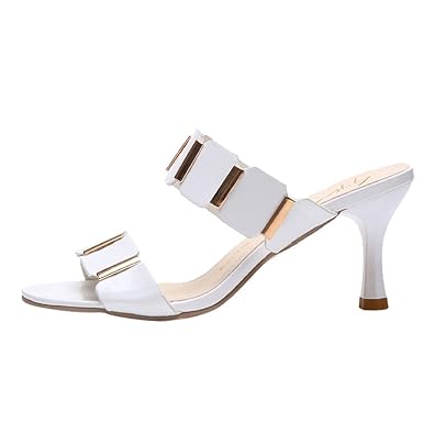 Party Schuhe Damen Mit Absatz UFODB Frauen Stilettoabsatz Highheel-Sandalen High Heels Block Offene Zehen Brautschuhe Freizei