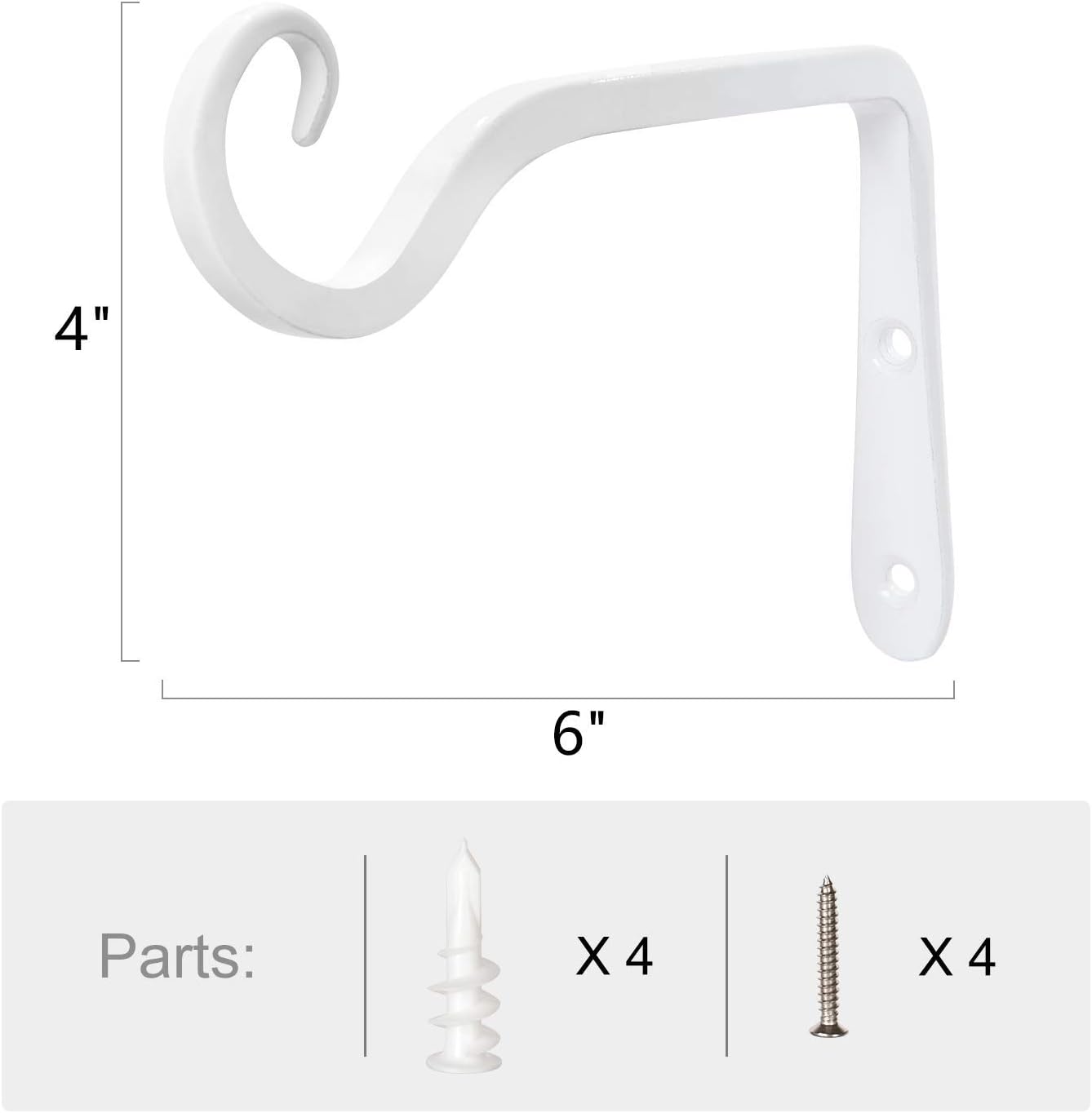 Mkouo 2 Pack Wall Hook Hanging Plant Bracket, Decorative Straight Plant Hanger for Bird Feeders Planters, Lanterns - Image 5