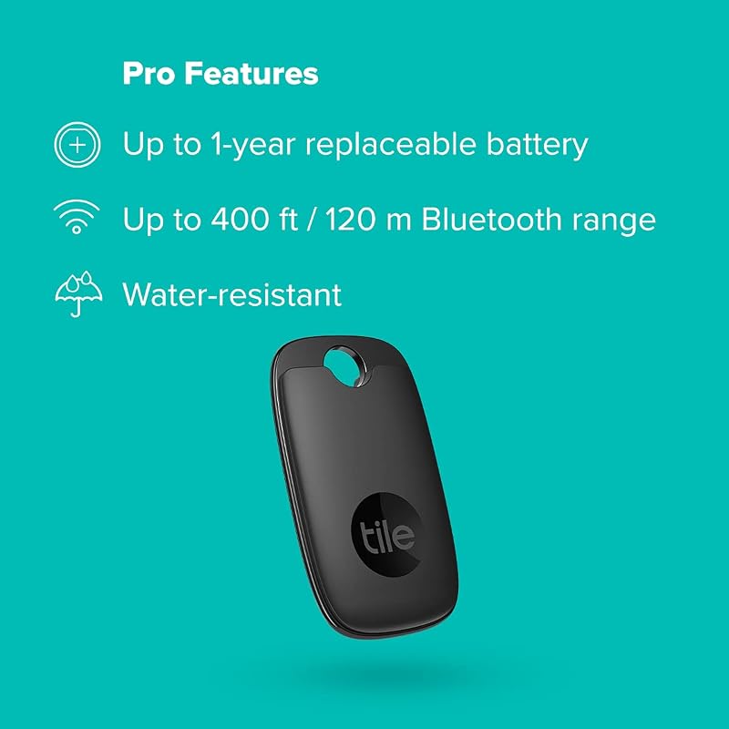 Pro (2022) Localisateur d’article Bluetooth, Portée de 120 m, fonctionne avec Alexa et Google Smart Home. Compatible avec iOS et Android, Noir