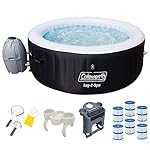 Coleman SaluSpa 4-Person Inflatable Spa Hot Tub with Accessories & Cleaning Kit