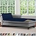 Sofa Shield Original Patent Pending Reversible Sofa Chaise Protector, 102x34 Inch, Washable Furniture Protector, 2 Inch Strap, Chaise Lounge Slip Cover for Pets, Dogs, Kids, Cats, Navy Sand