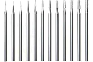 KafuiTech 12Pcs Jewerly Burr Sets -3/32Inch Shank Cone Tapered -Cut Shape Lapidary Burr Jewelry Engraving Bits Carving Tools