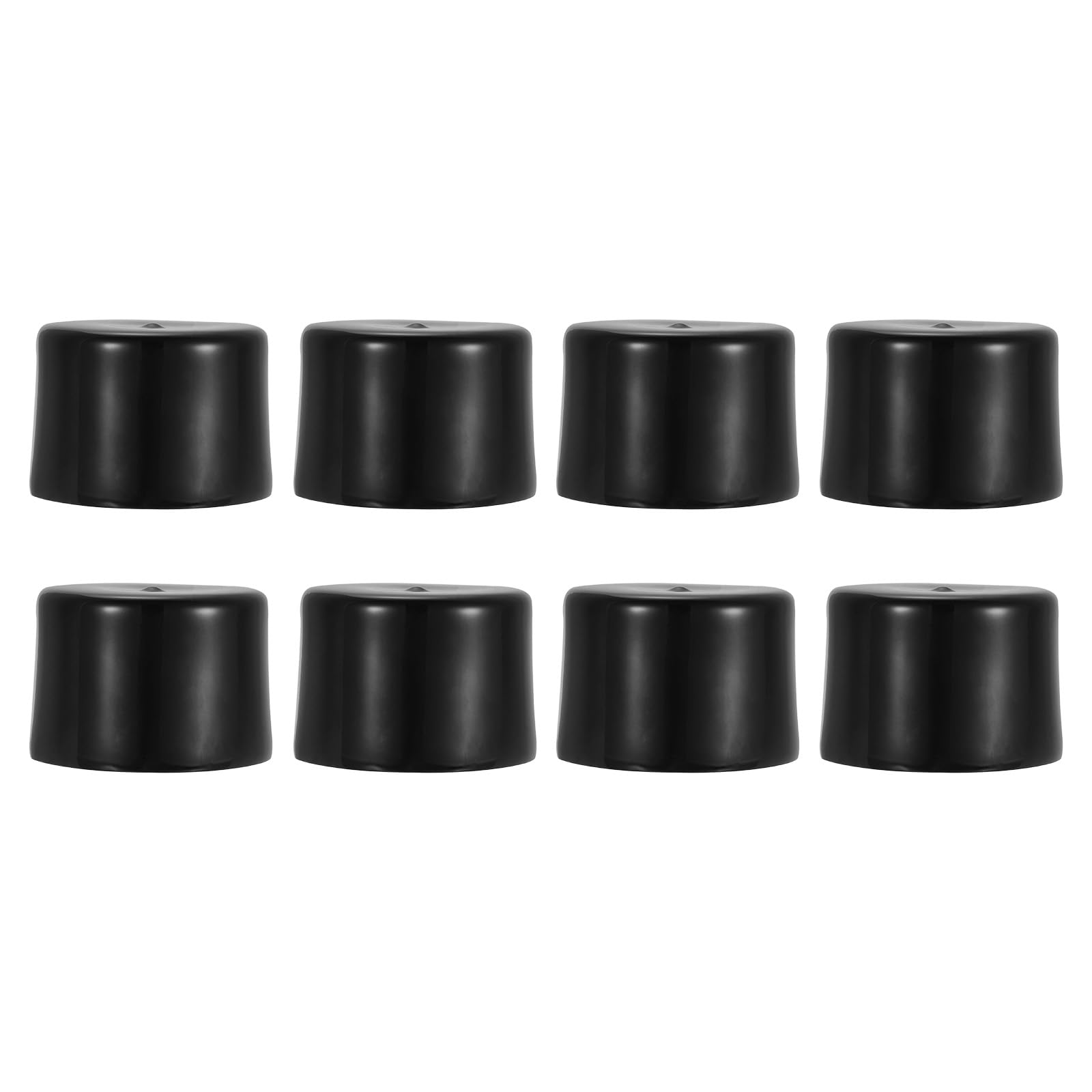 PATIKIL 2-1/2" ID Round Rubber End Caps, 8 Pcs Rubber Bolt Covers Caps PVC Rubber Screw Covers Flexible Screw Thread Protector Caps for Metal Tube Rod Bolt, Black