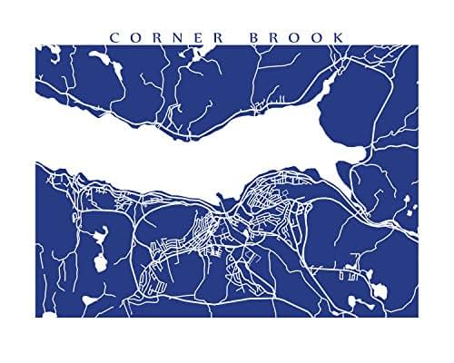 Corner Brook Map Print Handmade