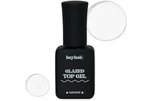 heyhae Glazed Top Gel for Semi-Cured Gel Nail Strip | Non Wipe High Gloss Gel Top Coat (0.23 fl.oz)