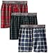 Hanes Big Boys' Platinum  Exposed Waistband Boxer (Pack of 3), Tartan Plaids, Medium