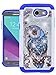 Galaxy J3 Prime Case, Galaxy J3 Eclipse Case, J3 Emerge Case, Amp Prime 2/Express Prime 2/Sol 2/J3 2017/J3 Mission Case, Nuomaofly [Creative] Studded Rhinestone Crystal Bling Hybrid Case (Owl)