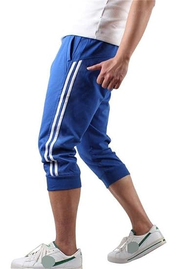 Hooleeger 3/4 Hose Herren Jogginghose Trainingshose Oversize Sporthose Capri Hose