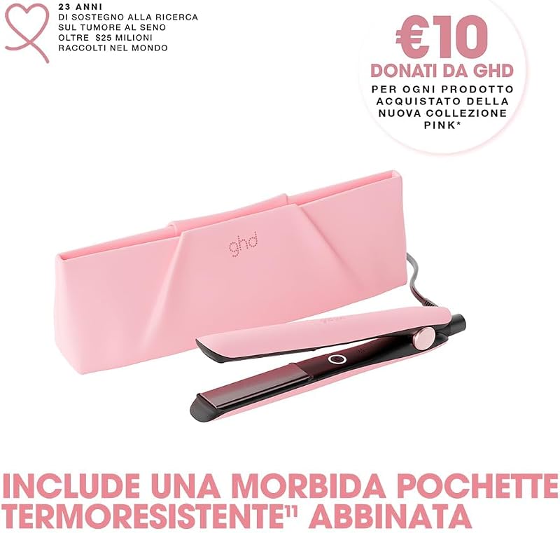 Gold Styler in Edizione Limitata Dusted Pink – con Custodia Termoresistente Coordinata – Styling professionale avanzato per capelli lisci e setosi con maggiore brillantezza – Adatta a tutti i tipi