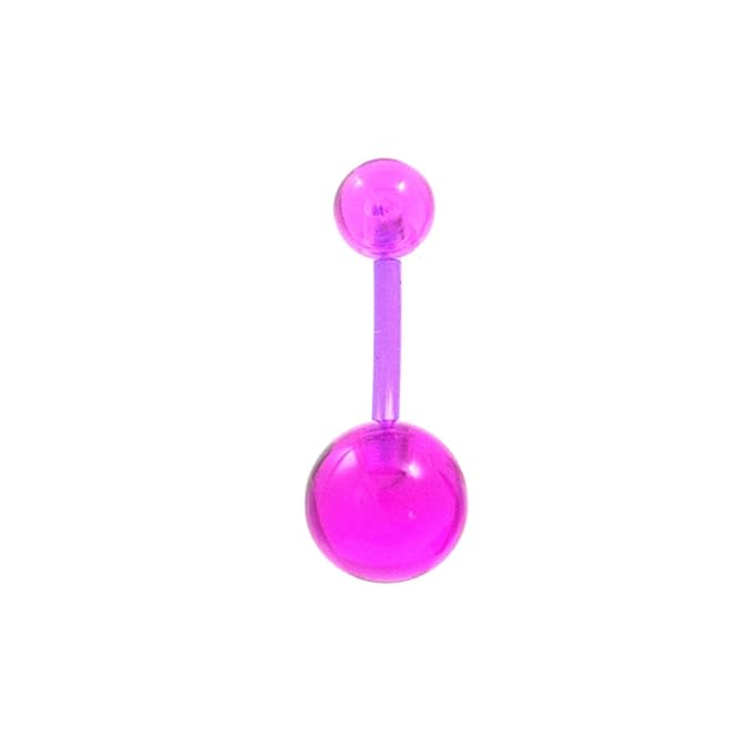 Buy Transparent Double UV Ball Navel Ring Flexible Bar Belly Button