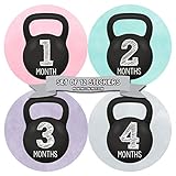 Months In Motion - Baby Month Stickers - Monthly Baby Sticker for Girls - Milestone - Workout Kettebell Gym Crossfit(1200)