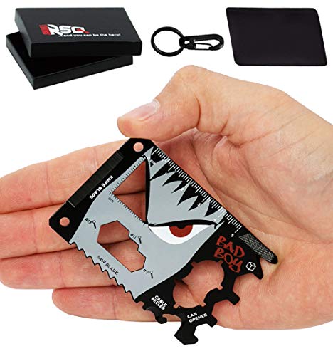 23-in-1 Credit Card Multi Tool GIFTS FOR HIM | Unique Gifts for Men Who Have Everything | COOLEST GADGETS Regalos para Hombre Multi Tool Card Set - BadBoy Edition v3.0