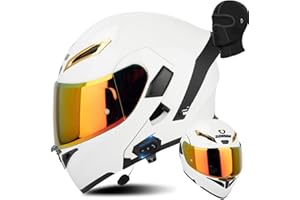 AAREG Unisex Adult Flip-Up Motorcycle Helmet, Carbon Fiber, Anti-Fog Visor, Aerodynamic Design, Integrated Bluetooth, DOT Approved, Sizes S-XXL