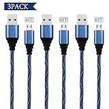 Ucharm 6FT Micro USB Charger, Nylon Braided Micro USB Cable with High Speed USB 2.0 A Male to Micro B Sync and Charging Cord Wire Universal for Samsung, HTC, Motorola, Nokia, and More(3Pack)