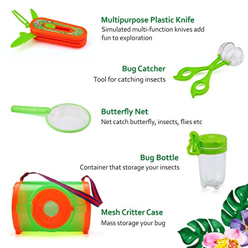 2 Kids+12Pcs+Observation+Catcher+Compass+Magnifying+Collector+Butterfly+Tweezers