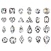 JIEPING 24Pcs Rhinestone Cone-Backed Nail Art Decoration Glitter Charming Shiny Faux Gem 3D DIY Nail Art Tips (24Pcs Clear)