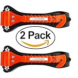 LOYMR Car Safety Antiskid Hammer Seatbelt Cutter Window Breaker Emergency Escape Tool (2 Pieces)