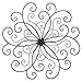 Adeco Black Flower Urban Design Metal Wall Decor for Nature Home Art Decoration & Kitchen Gifts