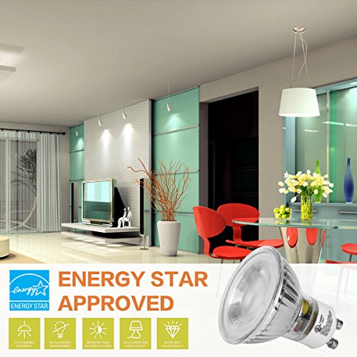 LED GU10 Spotlight Light Bulbs, 50 Watt Equivalent, 5.5W Dimmable, MR16 Full Glass Cover, 5000K Daylight, 25000 Hours, UL Listed, Energy Star Certified, by Mastery Mart (Pack of 10) - Thumbnail 7