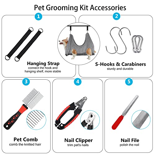 Jetczo Dog Grooming Hammock Helper, Restraint Dog Grooming Harness with