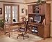 Ashley Furniture Signature Design - Cross Island Swivel Desk Chair - Casters - Casual - Medium Brown Finish - Brown Faux Leather