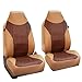FH GROUP FH-PU160114 PU Classic Leather Seat Covers Brown / Beige, Airbag compatible and Split Bench-Fit Most Car, Truck, Suv, or Van