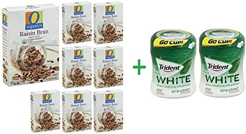 O Organics Organic Cereal Corn Flakes - 12 Oz (Pack of 8) + 2 Trident Go Cup Spearmint 1/60 Count (BUNDLE)