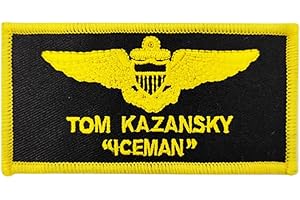 ROCKAPATCH Pilot Captain Costume, Halloween Costumes, Tom Kazansky Iceman Clothing Cosplay Embroidered iron on Patch