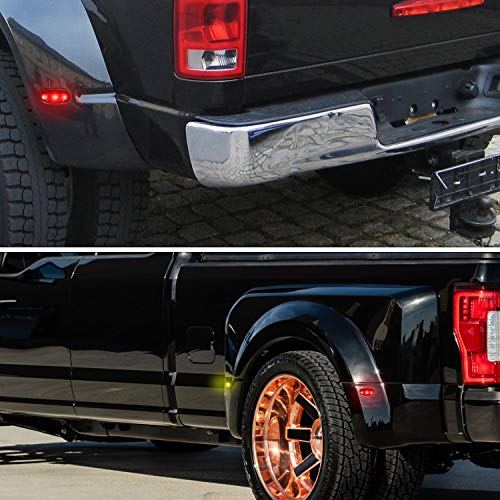 RUXIFEY Smoke Dually Bed Side Marker Lights LED Fender Sidemarker Lamps Compatible with 2011 to 2016 Ford F250 F350 F450 Super Duty, Amber Red - Pack of 4 - Thumbnail 4