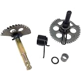 MYK Kick Start Set Assembly, GY6 125cc/150cc Scooter | 16-tooth main gear+37-tooth idle gear, Includes spring+washer+bushing+spindle, Fits Roketa, TaoTao