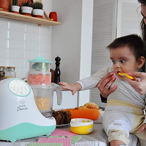 Baby Food Maker Chopper Grinder - Mills and Steamer 8 in 1 Processor for Toddlers - Steam, Blend, Chop, Disinfect, Clean, 20 Oz Tritan Stirring Cup, Touch Control Panel, Auto Shut-Off,110V Only, Green