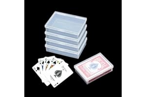 DKAOVH 4 Pcs Playing Card Case, Playing Card Box,Playing Card Storage Box, Card Deck Holder for Bank Card, Business Card, Game Cards