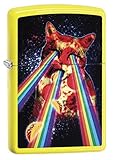 Zippo Pizza Cat Neon Yellow Lighter