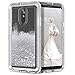 Dexnor Compatible with LG Stylo 4 Case LG Q Stylus Case Hard Clear Glitter 3D Flowing Liquid Cover TPU Silicone + PC 3 Layer Shockproof Protective Heavy Duty Defender Bumper for Girls/Women - Silver