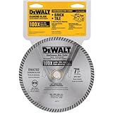 DEWALT DW4702 Industrial 7-Inch Dry or Wet Cutting Continuous Rim Diamond Saw Blade with 5/8-Inch and Diamond Knockout Arbor