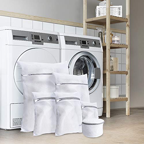6PCS Mesh Laundry Bag, Siasky Lingerie Bags for Laundry with Premium Rustproof Zipper and Elastic Covering, Ideal Travel Storage Organize and Laundry Bag for Delicates, Blouse, Hosiery and Stocking