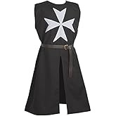 BLESSUME Medieval Knight Tunic Cosplay Costume Top with Cross