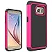 Galaxy S7, Berry Accessory(TM) [Drop Protection] Protective Case [Shock Proof] [Dual Lawyer] Hybrid Defender Armor Case Cover For Samsung Galaxy S7 With Free Berry logo stand holder(Hot Pink)