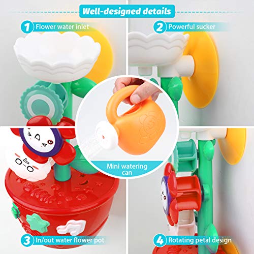 Bath Toys for Toddlers Babies Kids 1 2 3 Year Old Boys Girls Bathtub Toys Bath Wall Toy Fill Flow and Spin Waterfall Station with Strong Suction Cups Bath Toys Non Toxic Bath Toy